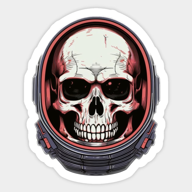 Skull with Helmet Sticker by Merchgard